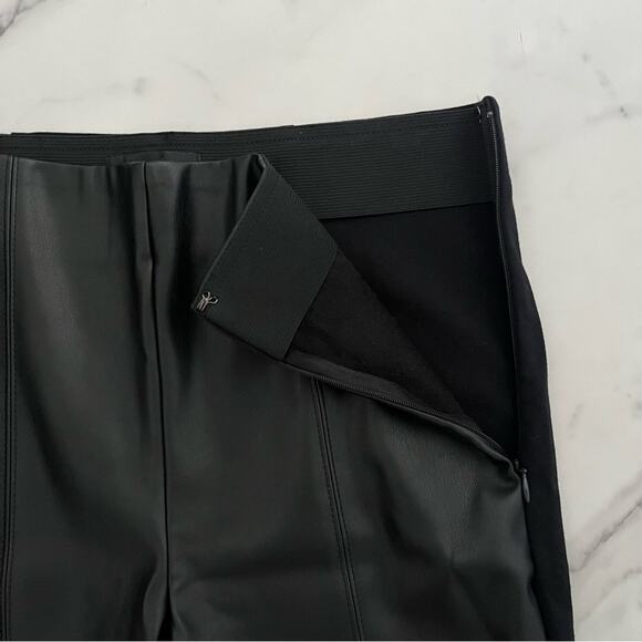 Ann Taylor The Seamed Side Zip Legging in Pebbled Faux Leather Ponte Sz 4 Black - Picture 8 of 10